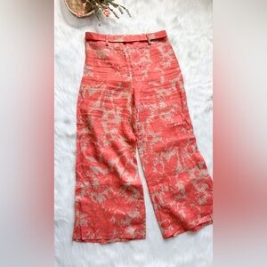 Alexis Linen Pants 6 coral tan